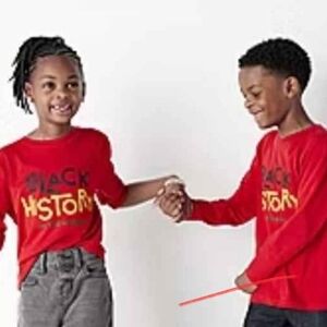 NWT JCPenney's Hope & Wonder Red 'Black History' Long Sleeve Tee
